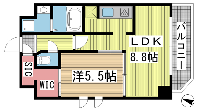 神戸市中央区磯上通の賃貸物件間取画像