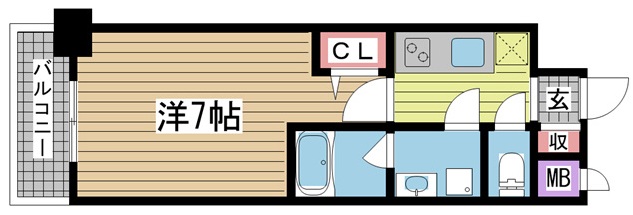 神戸市中央区東雲通の賃貸物件間取画像
