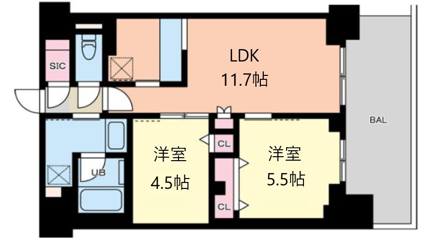 神戸市西区糀台の賃貸物件間取画像
