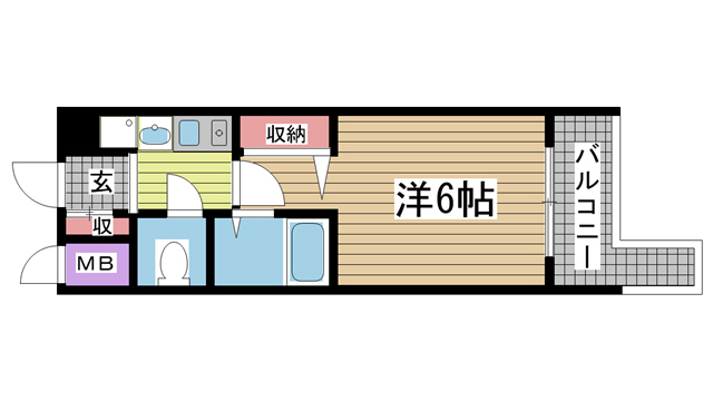 神戸市中央区東川崎町の賃貸物件間取画像