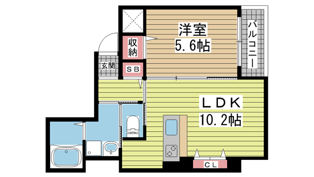神戸市中央区加納町の賃貸物件間取画像