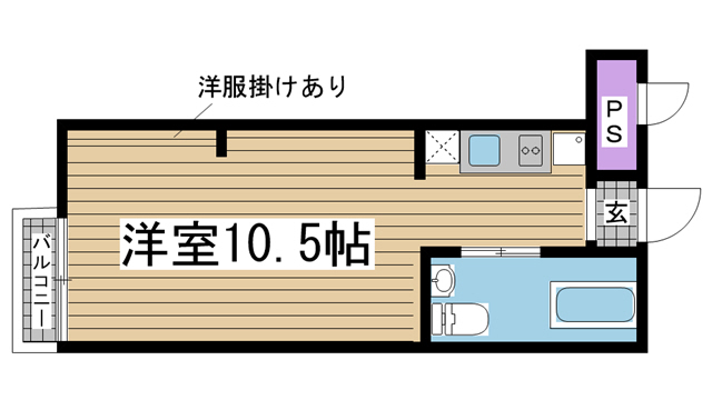 神戸市中央区北野町の賃貸物件間取画像