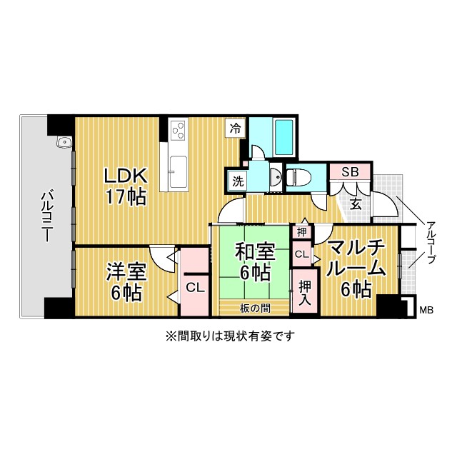 神戸市中央区国香通の賃貸物件間取画像