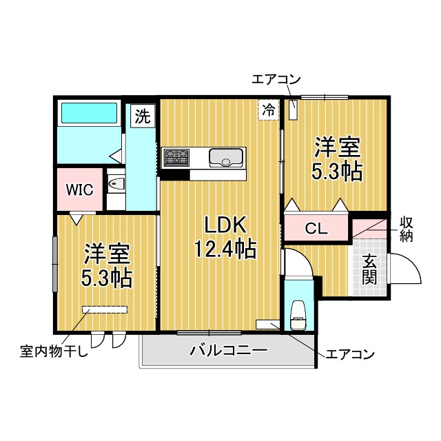 神戸市中央区熊内町の賃貸物件間取画像