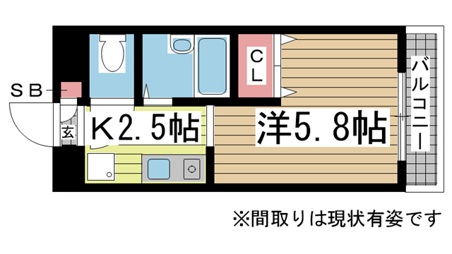 神戸市東灘区田中町の賃貸物件間取画像