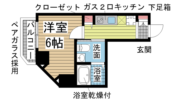 神戸市兵庫区下沢通の賃貸物件間取画像