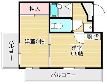 神戸市中央区楠町の賃貸物件間取画像
