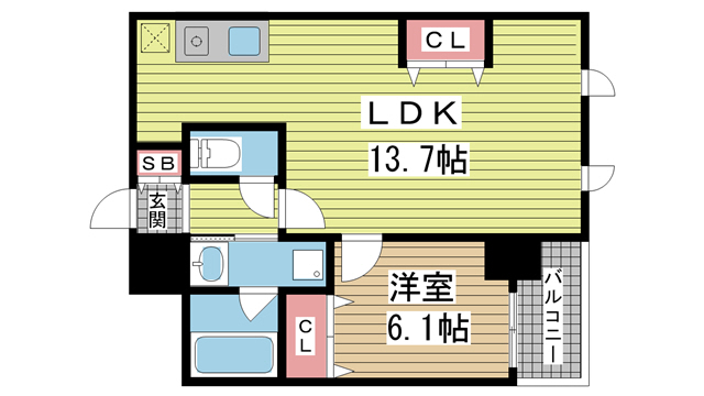 アドレス新神戸 402|神戸市中央区加納町(JR東海道本線(近畿)三ノ宮駅)のマンション間取 アドレス新神戸 402|神戸市中央区加納町(JR東海道本線(近畿)三ノ宮駅)のマンション間取