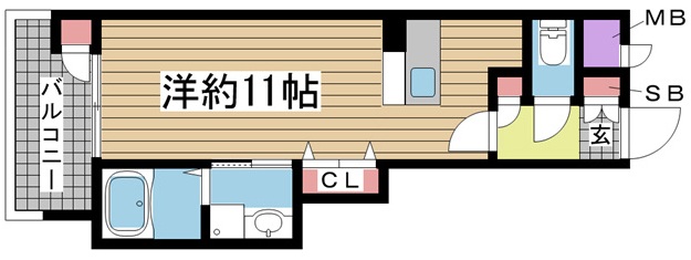 神戸市中央区琴ノ緒町の賃貸物件間取画像