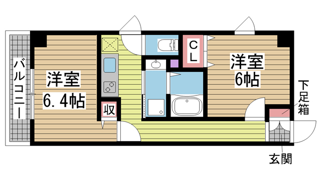 神戸市中央区日暮通の賃貸物件間取画像