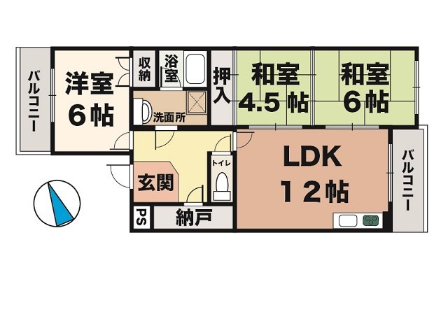 神戸市垂水区福田の賃貸物件間取画像