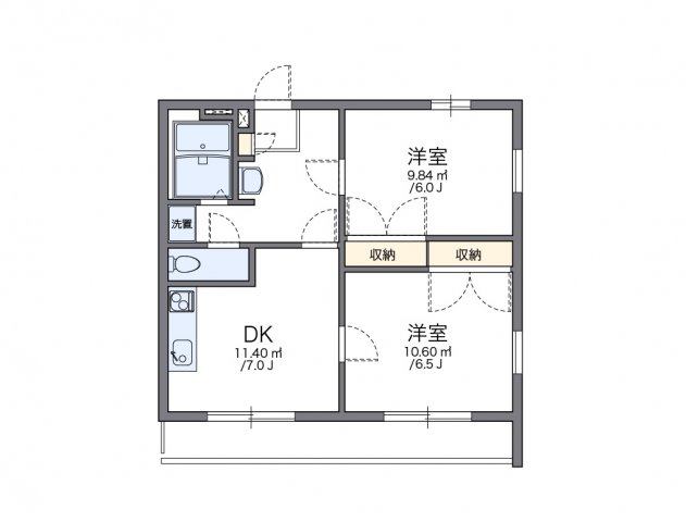 神戸市西区大沢の賃貸物件間取画像