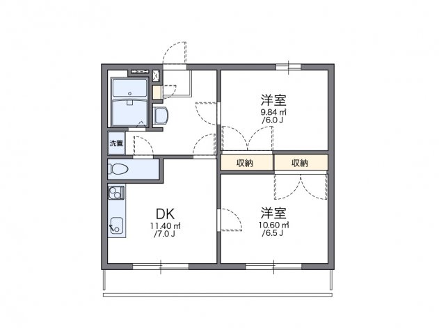 神戸市西区大沢の賃貸物件間取画像
