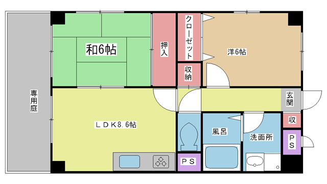 神戸市兵庫区小河通の賃貸物件間取画像