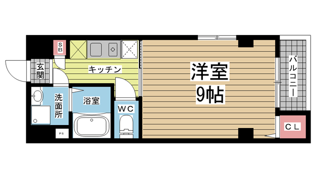 神戸市中央区橘通の賃貸物件間取画像