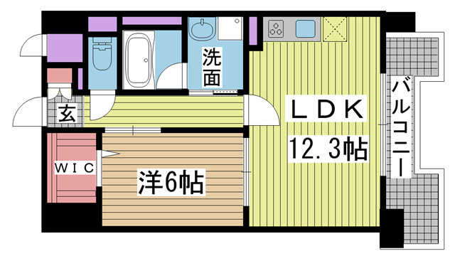 神戸市中央区磯辺通の賃貸物件間取画像