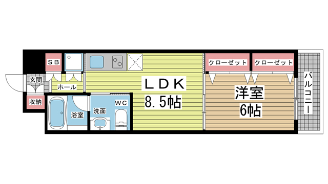 神戸市長田区松野通の賃貸物件間取画像