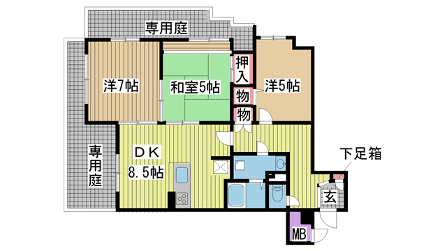 神戸市東灘区本山北町の賃貸物件間取画像