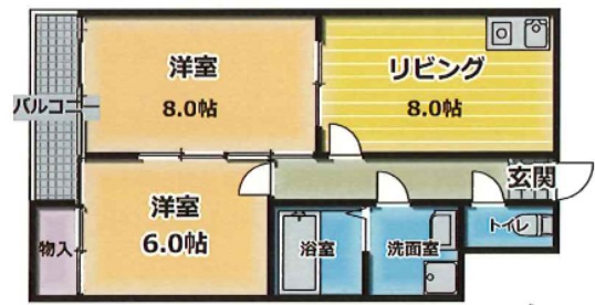 神戸市兵庫区西上橘通の賃貸物件間取画像