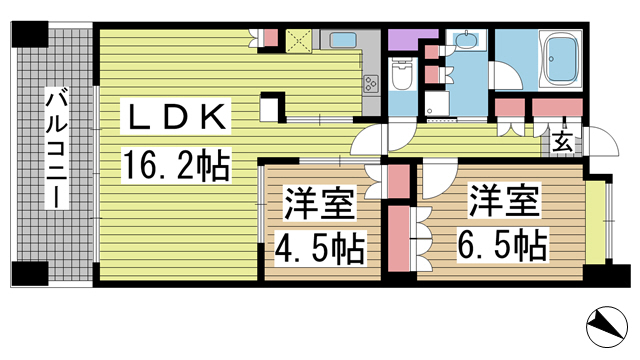 神戸市中央区磯辺通の賃貸物件間取画像