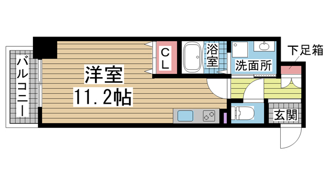 神戸市中央区布引町の賃貸物件間取画像
