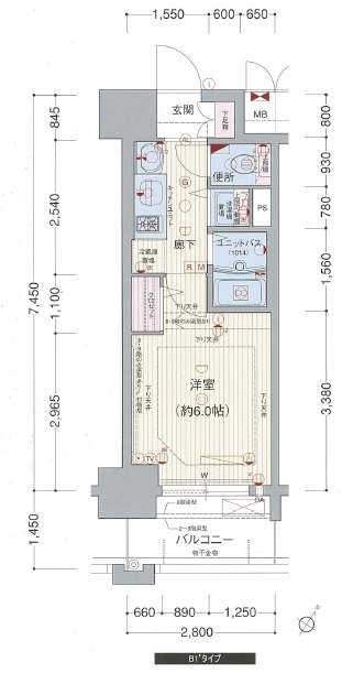 神戸市中央区琴ノ緒町の賃貸物件間取画像