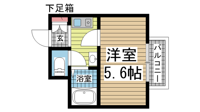 神戸市中央区御幸通の賃貸物件間取画像