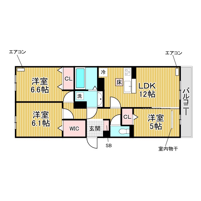 神戸市灘区高羽町の賃貸物件間取画像