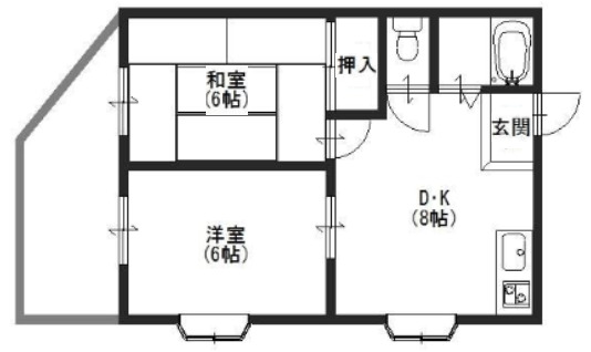 神戸市中央区上筒井通の賃貸物件間取画像
