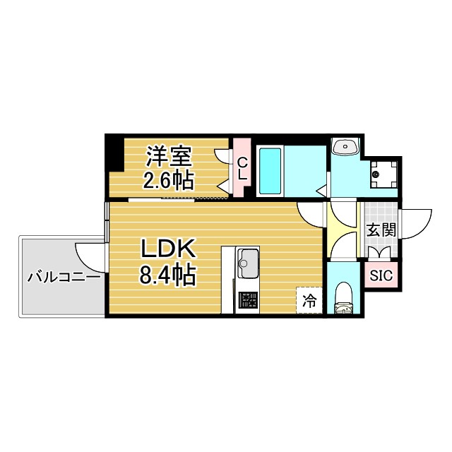 神戸市中央区中山手通の賃貸物件間取画像