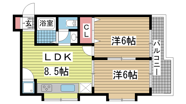 神戸市中央区浜辺通の賃貸物件間取画像