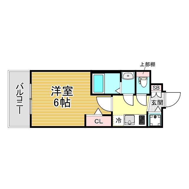 神戸市兵庫区下沢通の賃貸物件間取画像