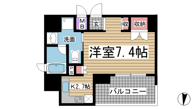 神戸市中央区下山手通の賃貸物件間取画像