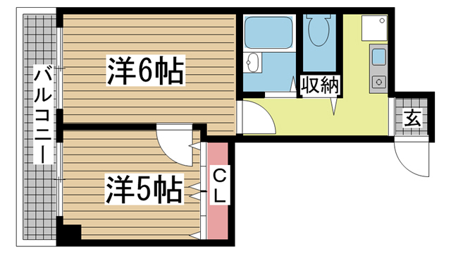 神戸市兵庫区上沢通の賃貸物件間取画像