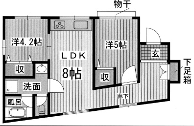 神戸市灘区永手町の賃貸物件間取画像