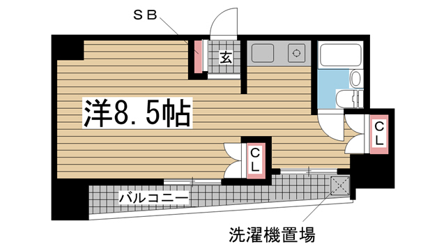 神戸市兵庫区新開地の賃貸物件間取画像