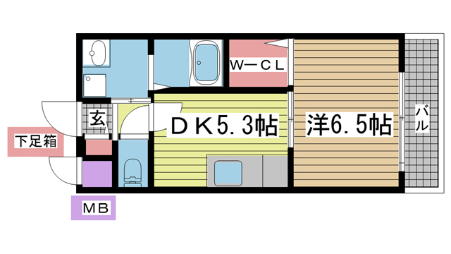 神戸市兵庫区大井通の賃貸物件間取画像