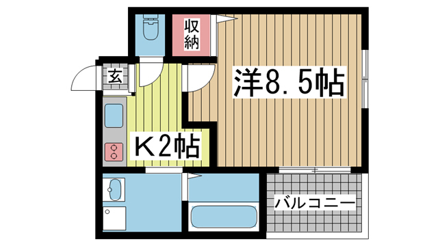 神戸市兵庫区北逆瀬川町の賃貸物件間取画像