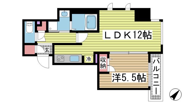 神戸市中央区相生町の賃貸物件間取画像