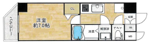 神戸市中央区筒井町の賃貸物件間取画像