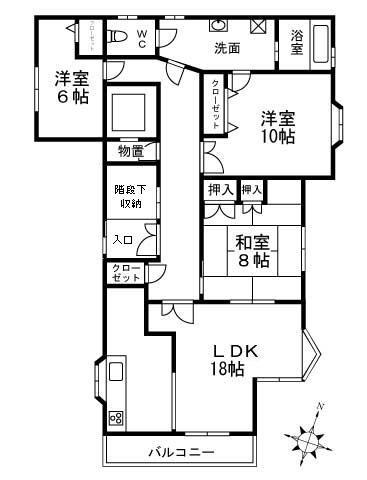 神戸市兵庫区会下山町の賃貸物件間取画像