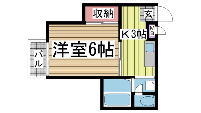 神戸市兵庫区馬場町の賃貸物件間取画像
