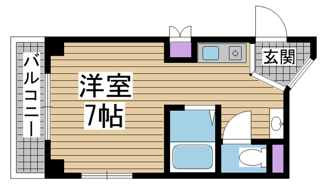 神戸市中央区御幸通の賃貸物件間取画像