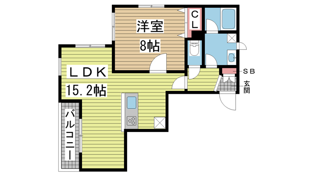 神戸市中央区北野町の賃貸物件間取画像