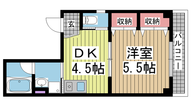 神戸市中央区相生町の賃貸物件間取画像