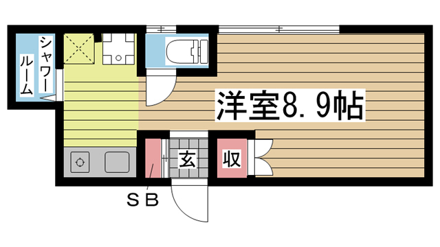 神戸市中央区東川崎町の賃貸物件間取画像