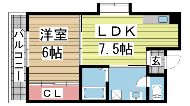 神戸市長田区東尻池町の賃貸物件間取画像
