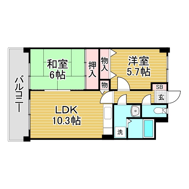 神戸市長田区東尻池町の賃貸物件間取画像