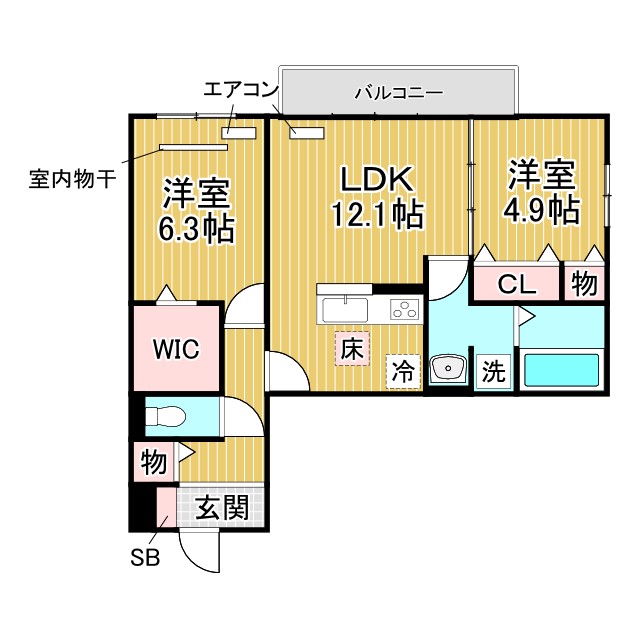 神戸市須磨区東町の賃貸物件間取画像