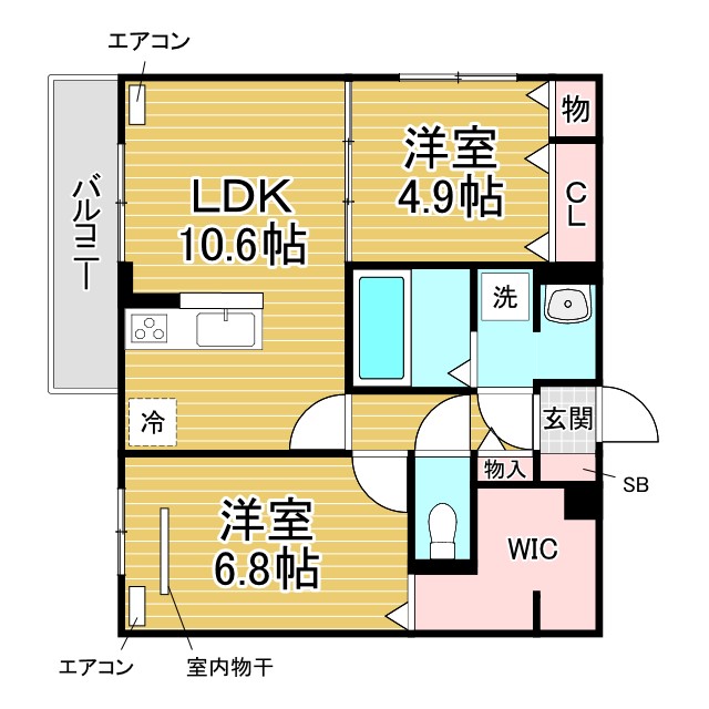 神戸市須磨区東町の賃貸物件間取画像
